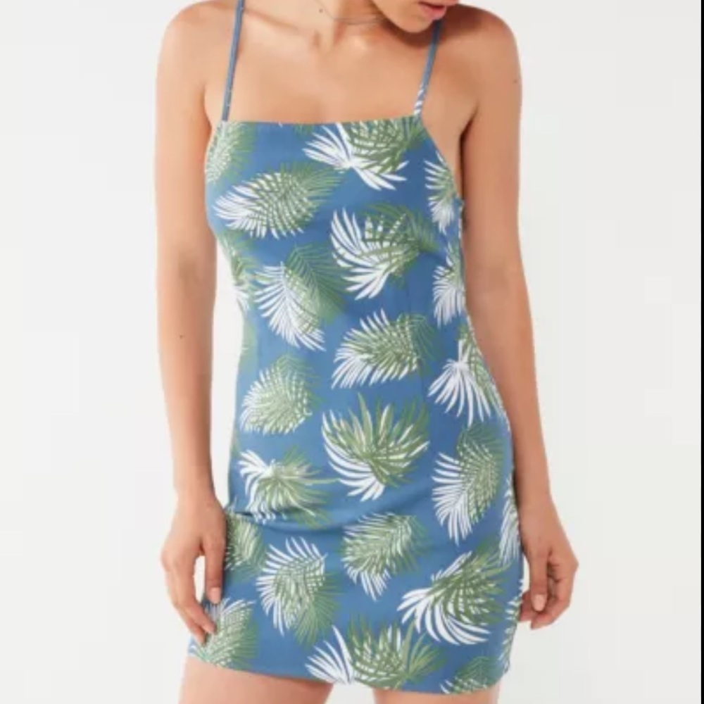 UO Palm Print Mini Dress